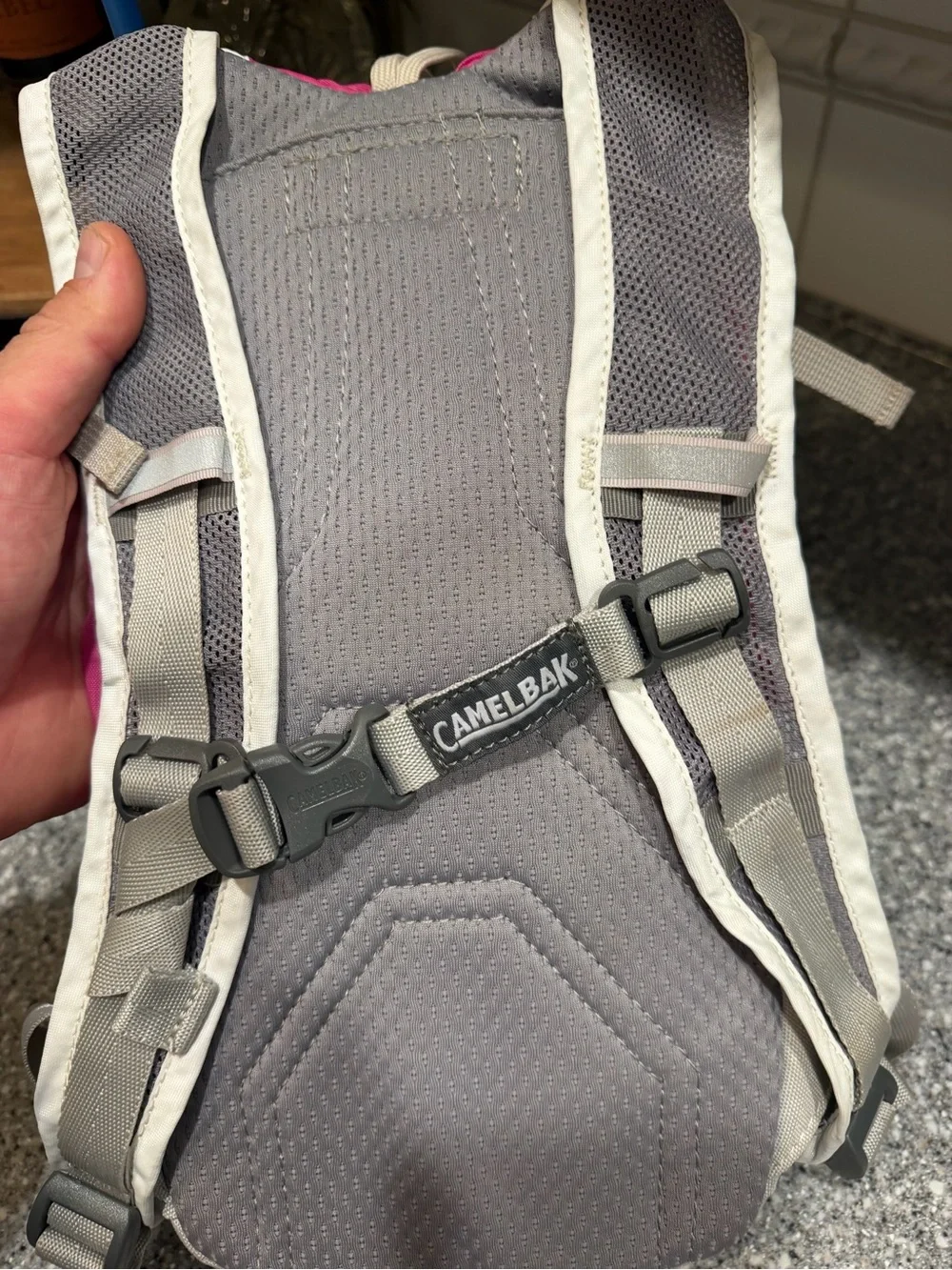 CamelBak Pink and Gray kids Hydration Backpack with Bladder